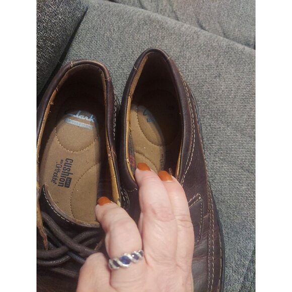 Clarks Kyros 26110348 Brown Pebbled Dress Casual Oxfords Men's US 11 M Ortholite - Picture 10 of 12